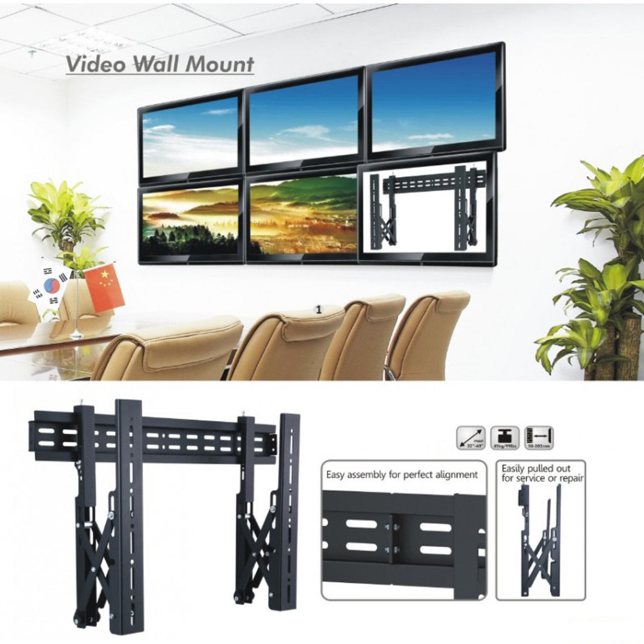 Quantum Sphere QW0248T 40"-70" Commercial Video Pop-Out Flat Display Wall Mount (Landscape)