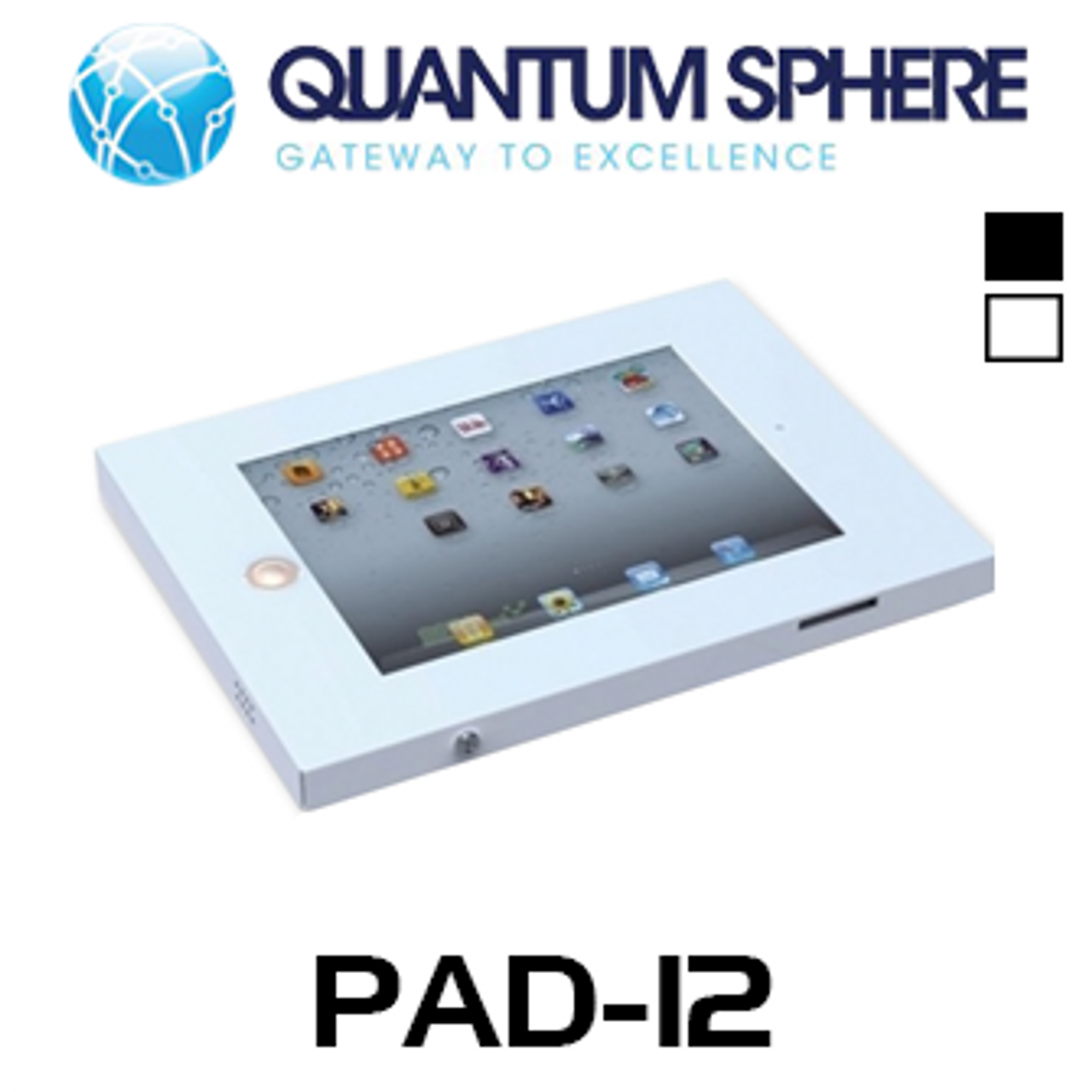 Quantum Sphere PAD-12 Anti-Theft Steel iPad Enclosure with Lock