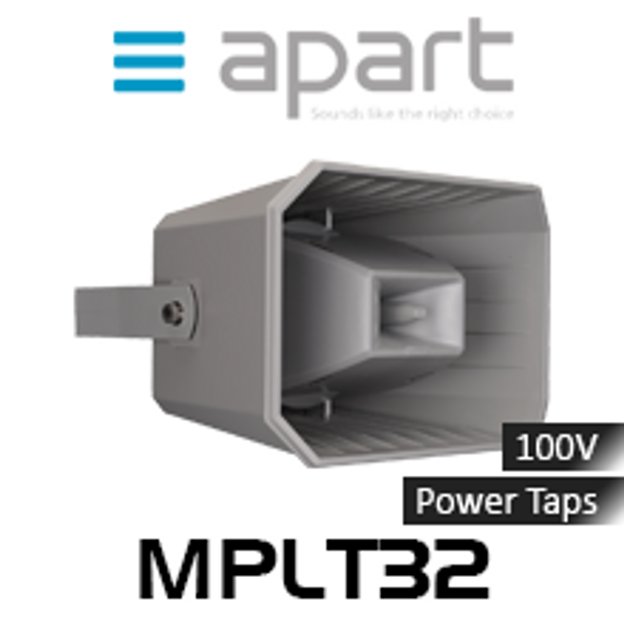 Apart MPLT32 6.5" 100V Weatherproof 2-Way Long Throw Horn (Each)