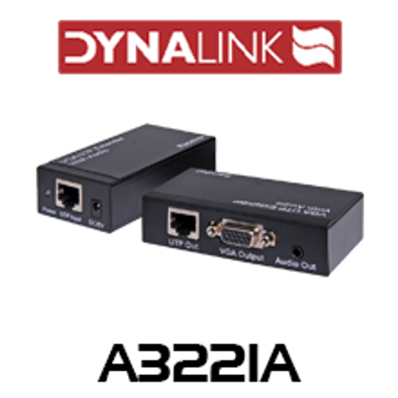 Dynalink VGA + Audio Over Cat5/6 UTP Balun Kit (up to 300m)
