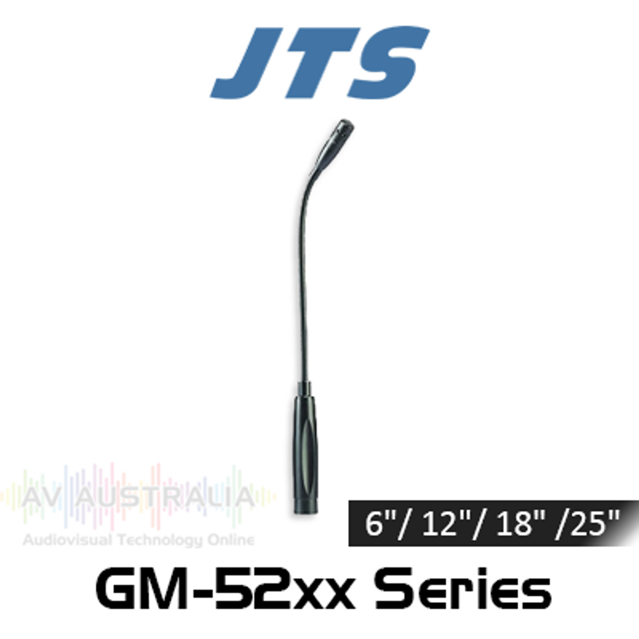 JTS GM-5206 6"/ 12"/ 18" /25" Supercardioid Gooseneck Microphone (3P XLR)