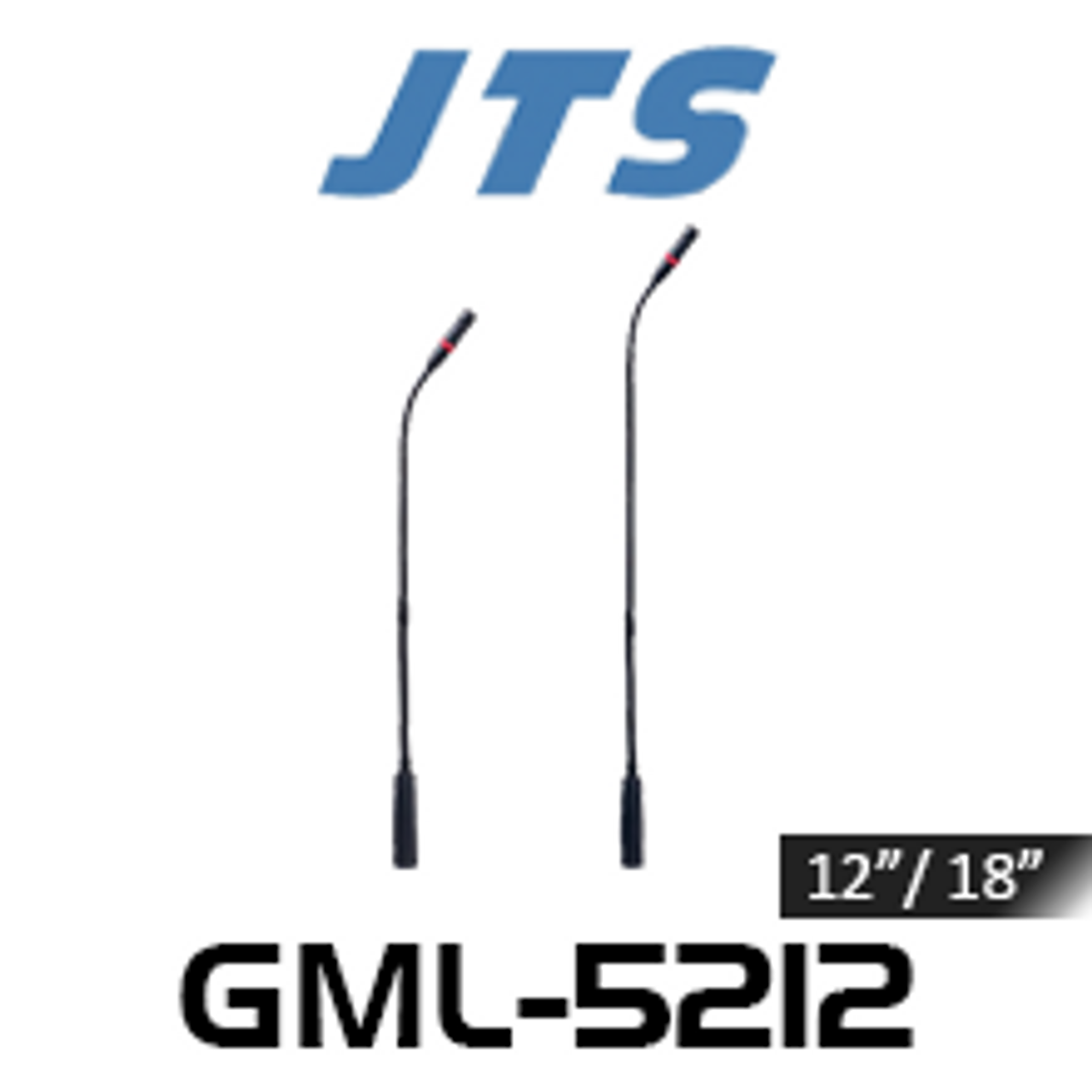 JTS GML-5212 12"/ 18" Gooseneck Condenser Mic With 3 Capsules & LED (3P XLR)