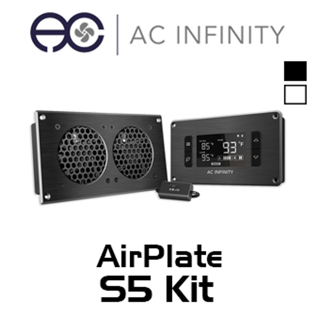 AC Infinity AP5TBKit Dual 80mm Airplate T5 AV Cabinet Cooling Fan Kit