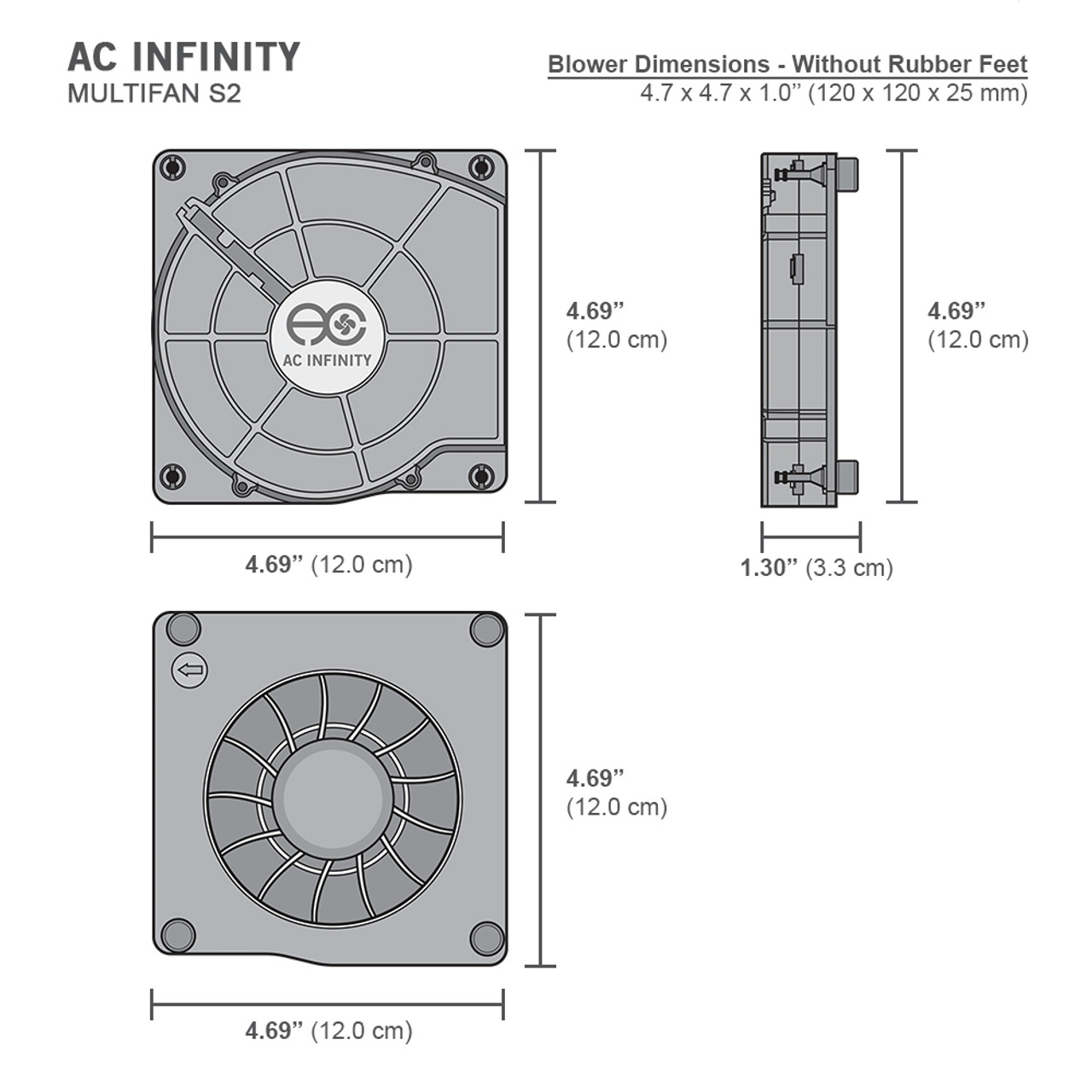 AC Infinity Multifan S2 120mm Quiet USB Cooling Blower