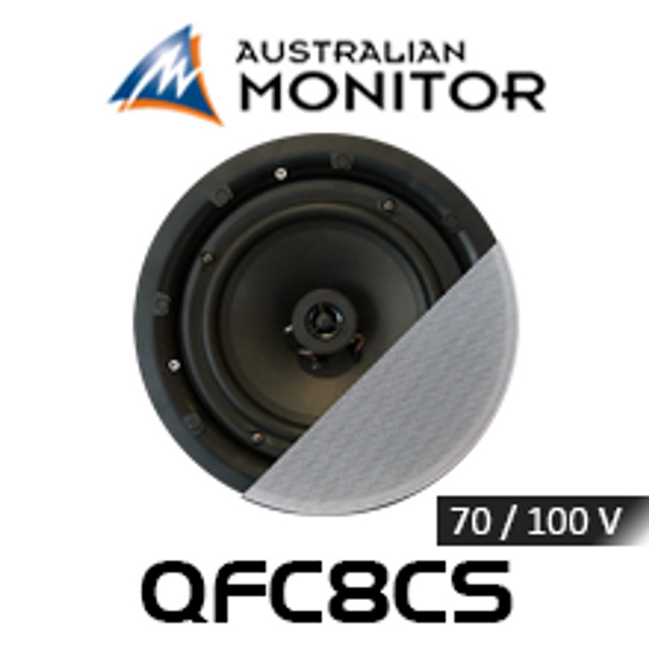 Australian Monitor QFC8CS 8" 70/100V QuickFit Coaxial In-Ceiling Speaker (Each)