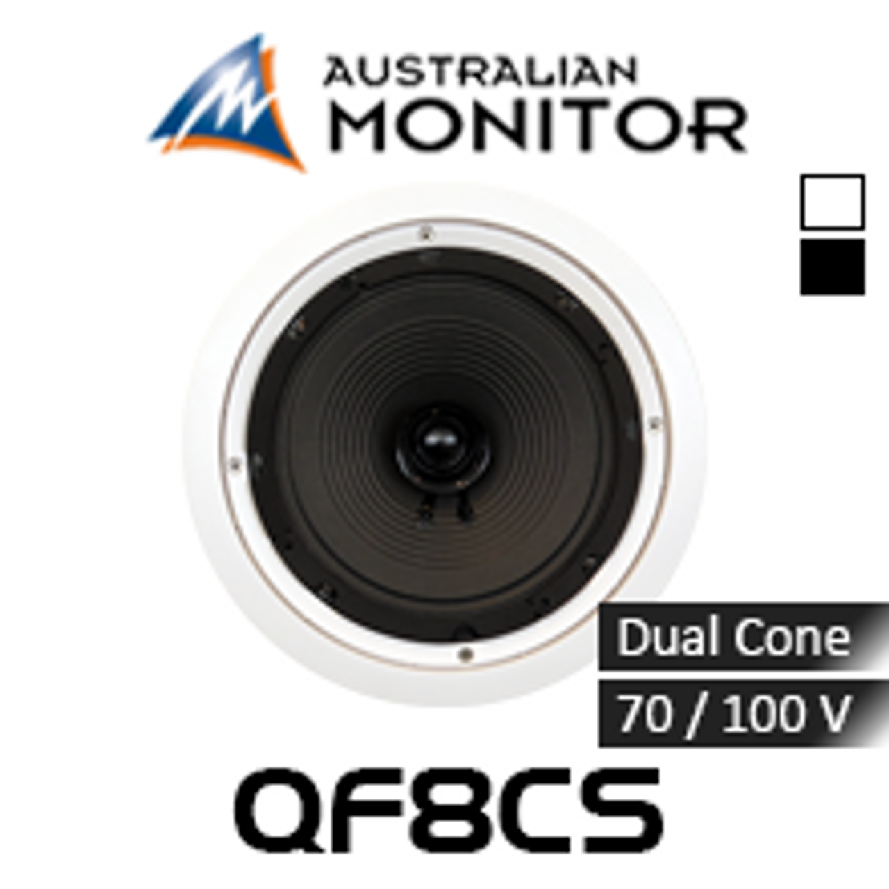 Australian Monitor QF8CSB 8" 70/100V QuickFit Dual Cone In-Ceiling Speaker (Each)