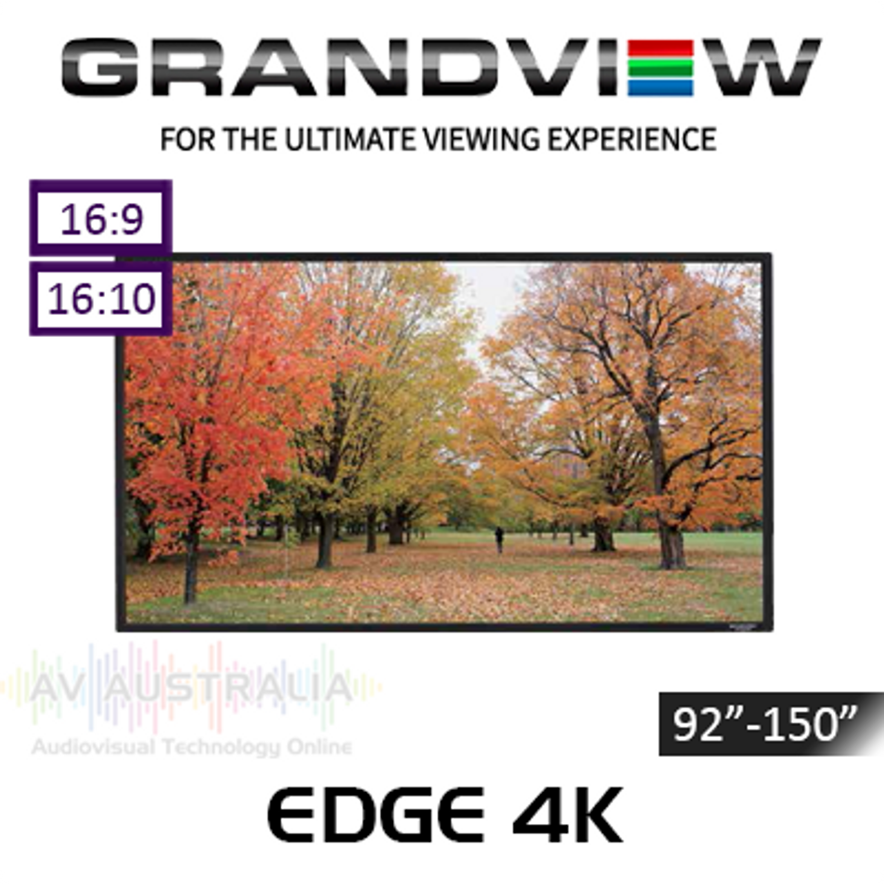 Grandview Edge 4K Premium Fixed Frame Projection Screens (92"-150")