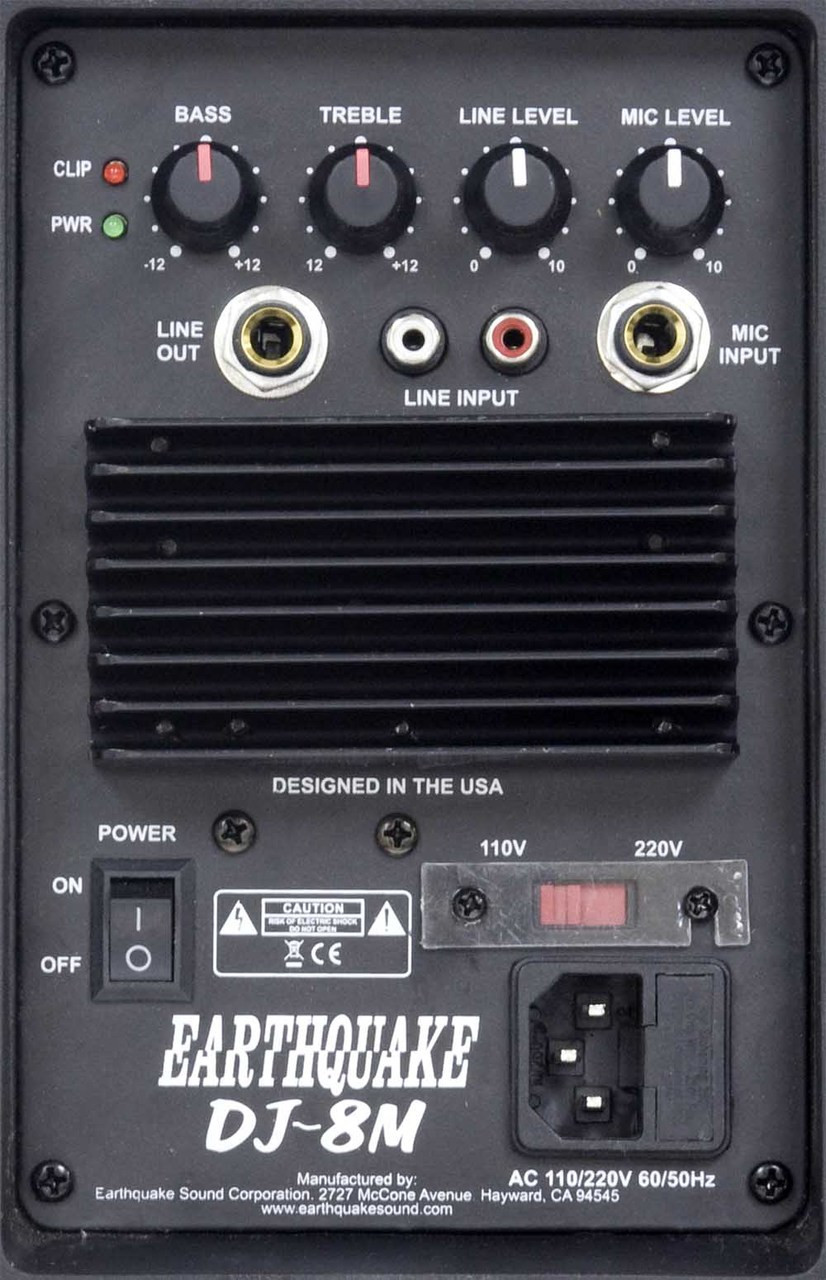 EarthQuake DJ-8M 8" 480W Active PA Speaker (Each)