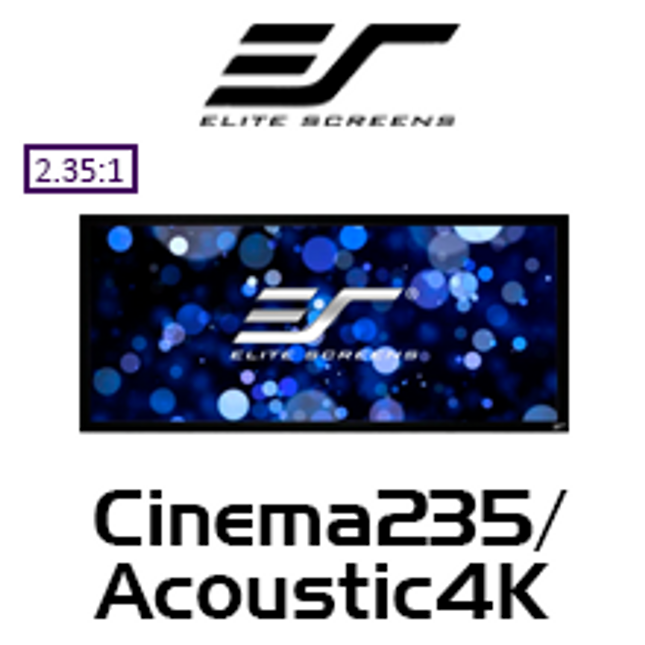 Elite Screens Cinema235 2.35:1 Fixed Frame Projection Screens (85-158")