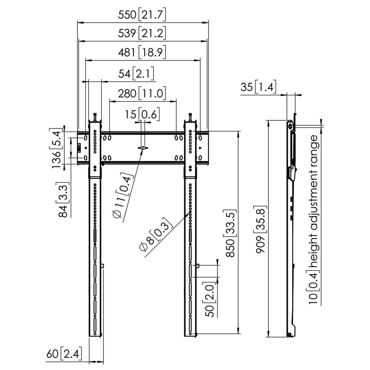 Vogels PFW6815 Super Flat Portrait Wall Mount (Suits 43" - 100")