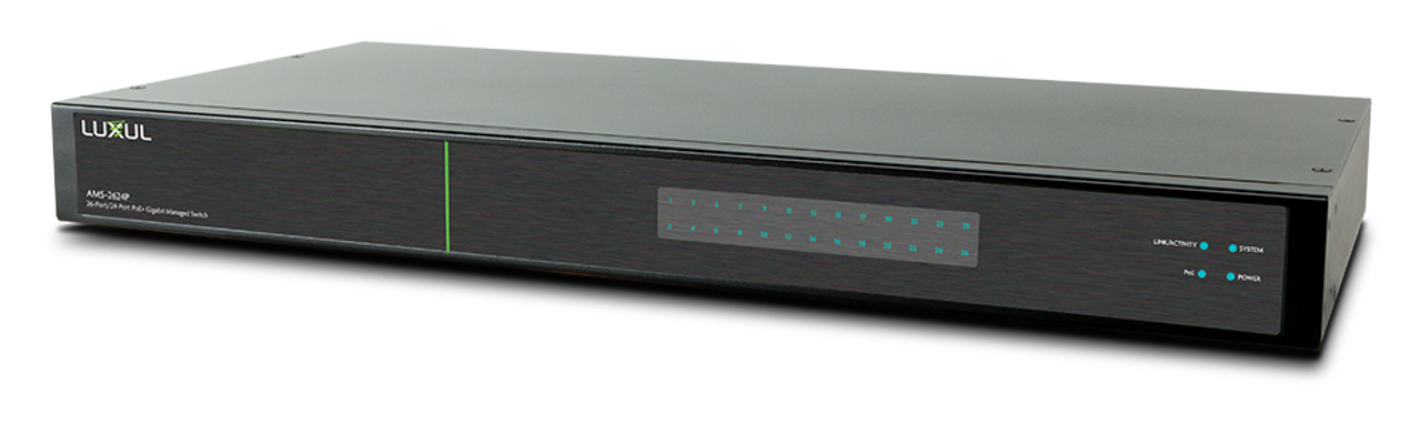 Luxul AV AMS-2624P 26-Port / 24 PoE+ Gigabit Managed Switch