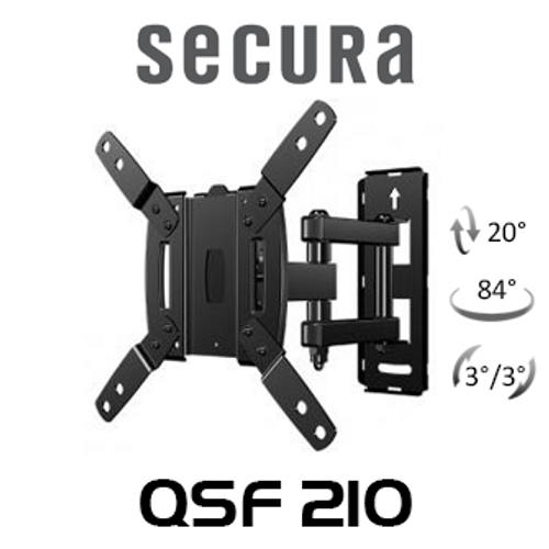 Secura QSF210 Full Motion TV Wall Mount - Suits up to 39"