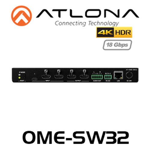 Atlona Omega 3x2 HDMI & USB-C Matrix Switcher