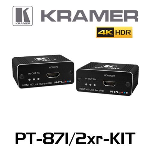 Kramer PT-871/2XR-KIT 4K60 HDR HDMI PoC Kit Over DGKat 2.0 (60m)