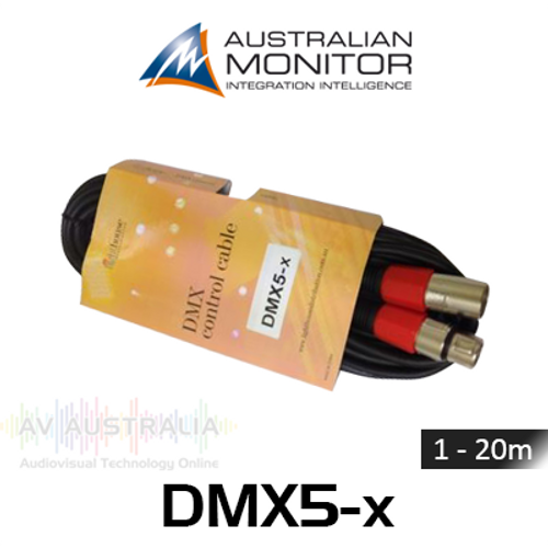 Australian Monitor DMX 5 Pin XLR Male-Female Cable (1 - 20m)