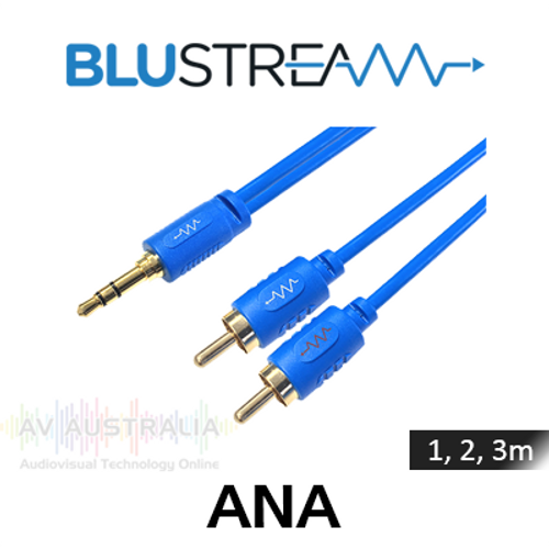 BluStream Stereo 2 Phono to 3.5mm Jack Audio Cable (1, 2, 3m)