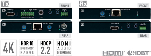 Key Digital KD-X422POA 4K PoH HDBaseT HDMI Extender Kit with Audio De-Embedder (45m)