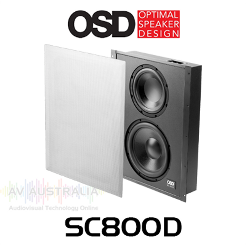 OSD Black SC800D 8" 300W In-Wall Subwoofer With 10" Passive Radiator