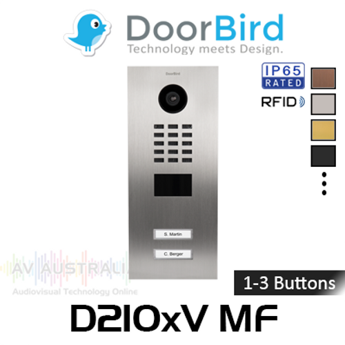 DoorBird D210xV 1-3 Buttons IP Intercom HD Video Flush Mount Door Station (Metal Finish)