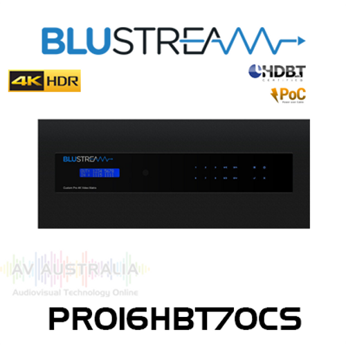 BluStream Custom Pro Pre-Configured 16x16 4K HDR HDBaseT CSC Matrix Hub (40m)