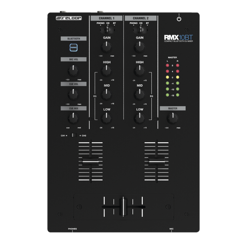 Reloop RMX-10BT 2+1-Ch DJ Mixer with Bluetooth AUX Input