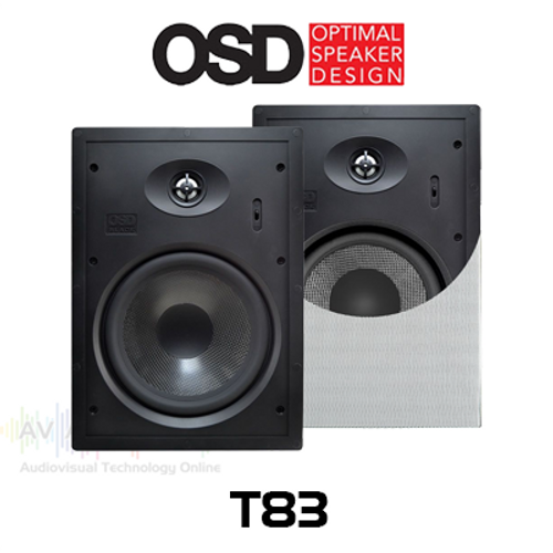 OSD Black T83 8" Carbon Fiber In-Wall Speakers (Pair)