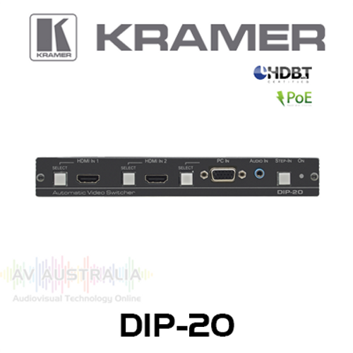 Kramer DIP-20 4K HDMI & VGA Auto Switcher Over PoE HDBaseT Transmitter