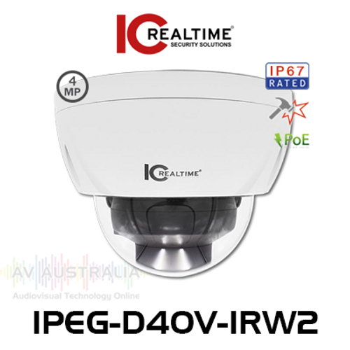 IC Realtime Edge 4MP 2.8-12mm Varifocal Outdoor Vandal PoE Dome IP Camera