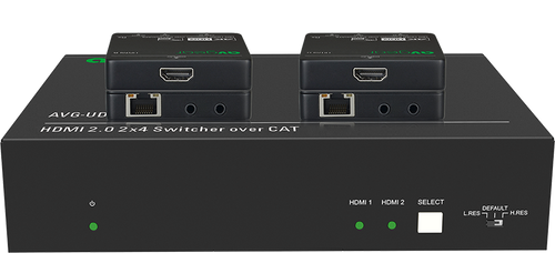 AVGear UDA24-HD70 2x4 4K HDMI 2.0 Switcher Kit with 4 Receivers (70m)