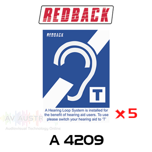 Redback Hearing Induction Loop System Installed Label (5 pack)