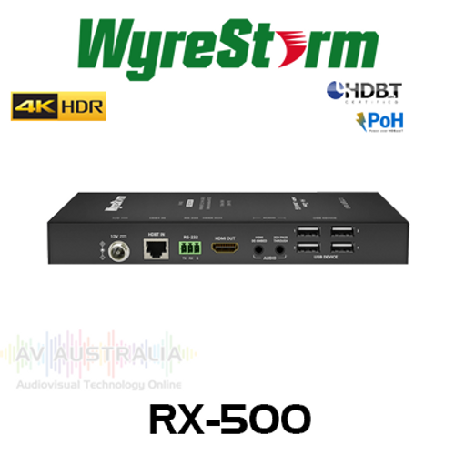 WyreStorm 4K HDR HDBaseT Receiver with USB & PoH (35m)