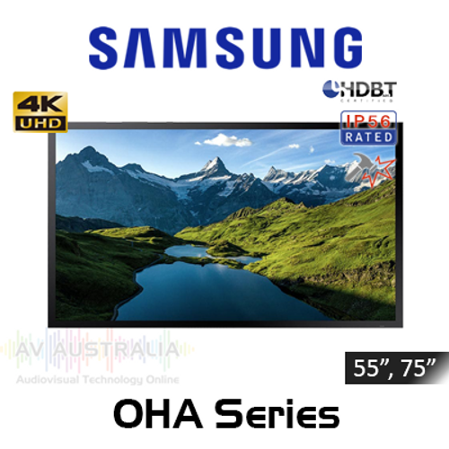 Samsung OHA Series 4K UHD 3500 Nit IP56 IK10 24/7 High Brightness Tizen Powered Digital Signage