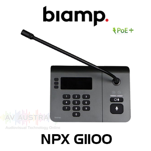 Biamp NPX-G1100 10-Button Networked Paging Station For Qt X & Tesira Systems