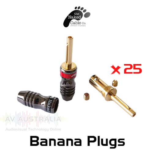 Naked Cable Gold Plated Banana Plugs (25 Pair)