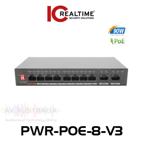 IC Realtime 8-Port 96W PoE Switch with 2 Gigabit Uplink Ports