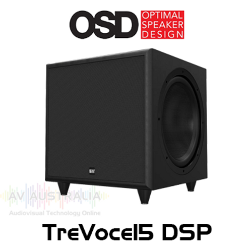 OSD Black TreVoce15 DSP 15" 1500W Dynamic Powered Subwoofer With Dual Passive Radiator