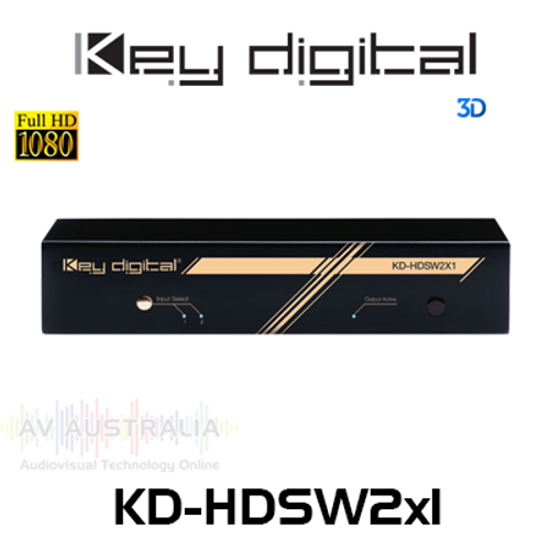 Key Digital KD-HDSW2x1 2-Way 1080P HDMI Switch