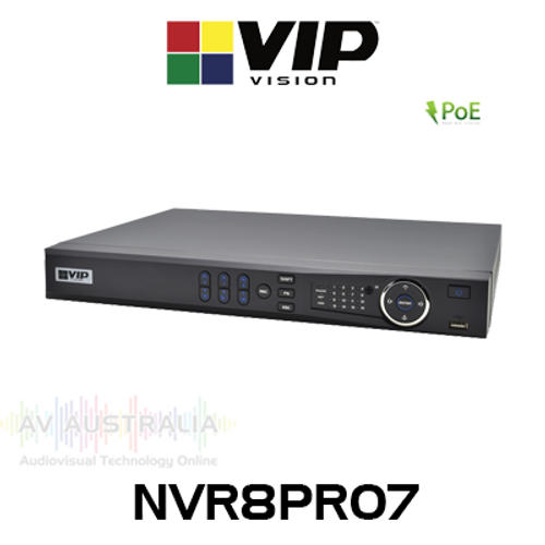 VIP Vision Professional 8 Channel 2-Bay Network Video Recorder with ePoE (320Mbps)