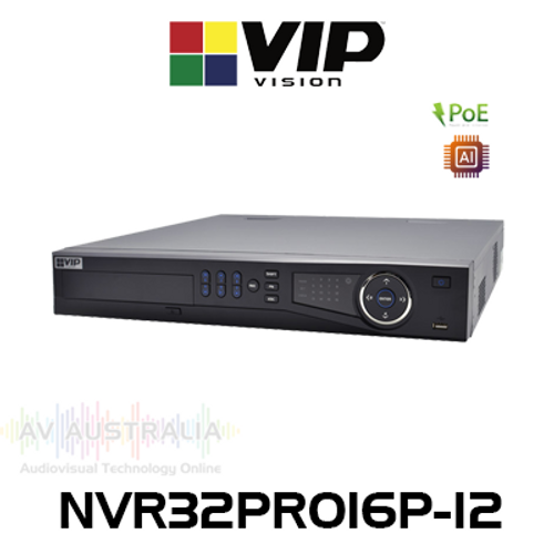 VIP Vision Professional AI 32-Ch 4-Bay Network Video Recorder with ePoE (320Mbps)