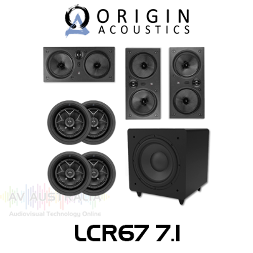 Origin Acoustics LCR67 7.1 Speaker Pack with 12" Powered Subwoofer