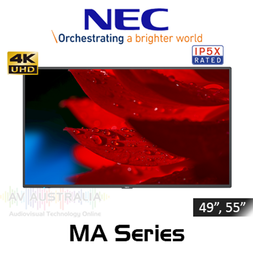 NEC MA Series 4K UHD 500 Nits 24/7 Edge LED Backlit Message Advanced Digital Signage (49", 55")