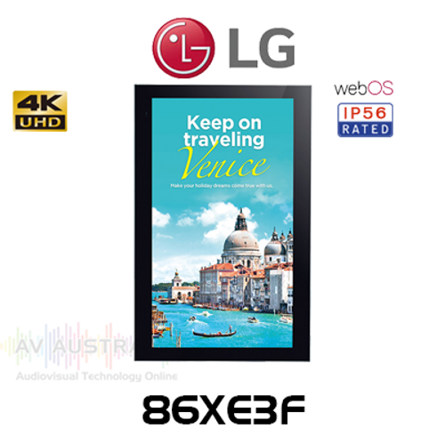 LG XE3F 86" UHD 3000 Nits High Brightness IP56 24/7 webOS Outdoor Display