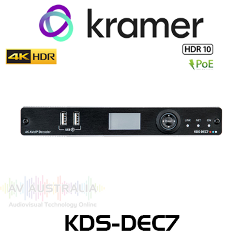 Kramer KDS-DEC7 4K60 HDR10 Video Streaming Over IP Decoder