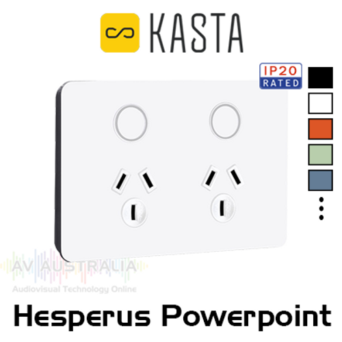 Kasta Hesperus Double 240V 10A Blue LED Smart Powerpoint
