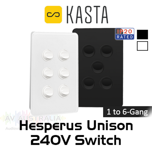 Kasta Hesperus Unison 1 To 6-Gang 240V 10A Wall Switch