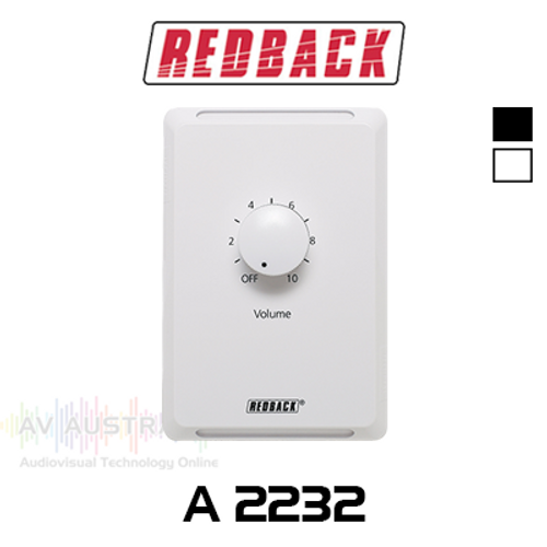 Redback 10W 100V Line Clipsal Pro Volume Control Vertical Wallplate