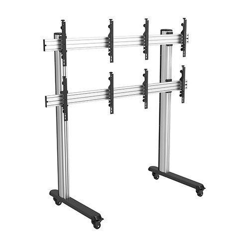 Quantum Sphere QVS02446FW 45"-55" Commercial Video Wall Flat Display Cart / Trolley (4 Screens)