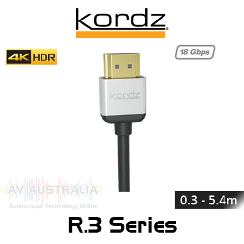 Kordz R.3 Series 4K60 HDR 18Gbps HDMI Round Cables (0.3 - 5.4m)