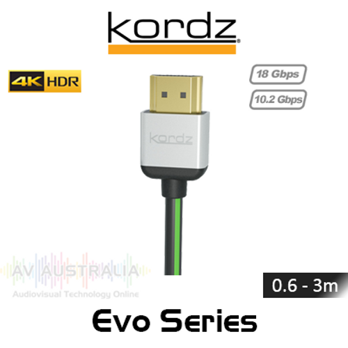 Kordz Evo Series 4K60/30 HDR 18Gbps HDMI Cables (0.6 - 3m)