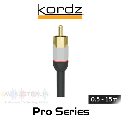 Kordz Pro Series AV Mono / Stereo RCA Cables (0.5-15m)